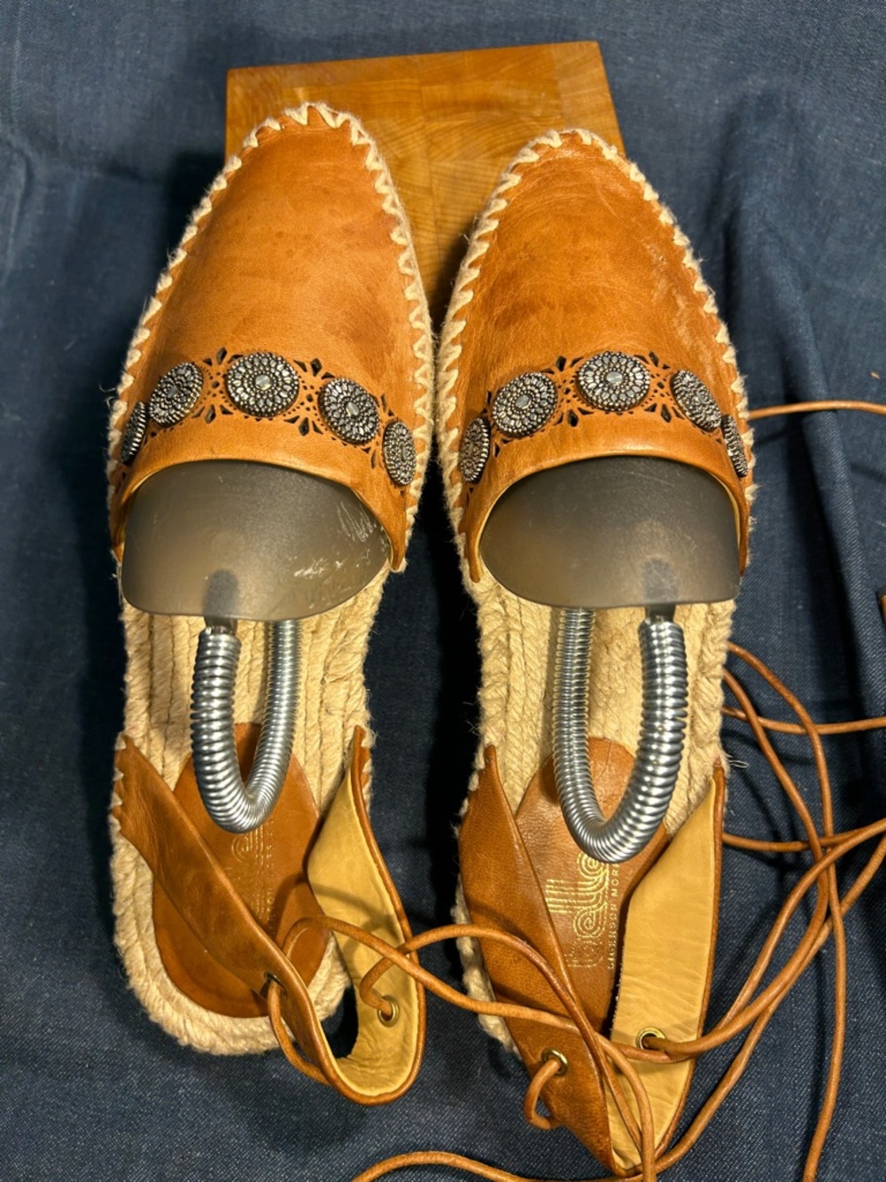 NWOT Belle by Sigerson Morrison leather flat espadrilles 5 - Picture 9 of 11